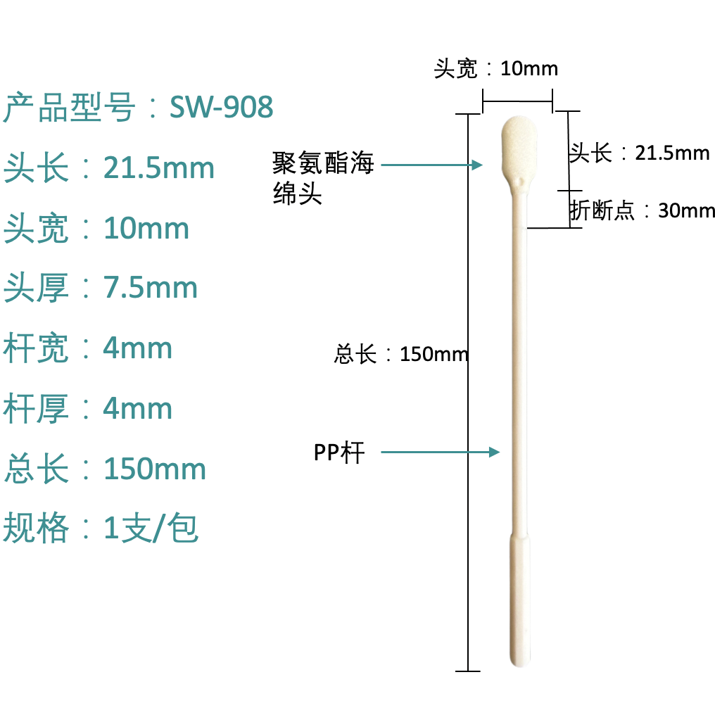 Aplikator z końcówką z pianki poliuretanowej SW-908 z punktem przerwania